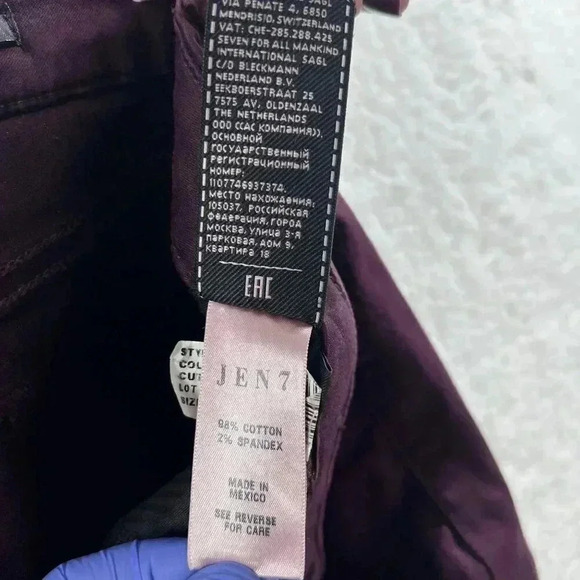 JEN7 by 7 For All Mankind Ankle Skinny Jeans Size 8 Sateen Brushed Purple Hippie - Picture 9 of 16